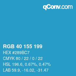 Color code: RGB 40 155 199 | qconv.com