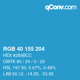 Color code: RGB 40 155 204 | qconv.com