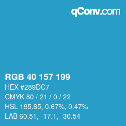 Color code: RGB 40 157 199 | qconv.com