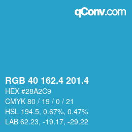 カラーコード: RGB 40 162.4 201.4 | qconv.com