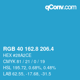 カラーコード: RGB 40 162.8 206.4 | qconv.com