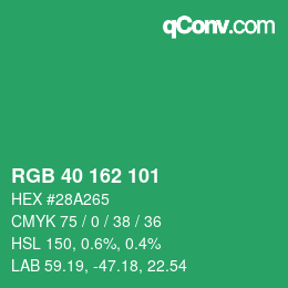 Color code: RGB 40 162 101 | qconv.com