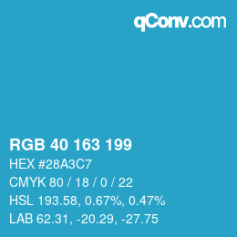 Color code: RGB 40 163 199 | qconv.com