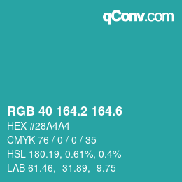 カラーコード: RGB 40 164.2 164.6 | qconv.com