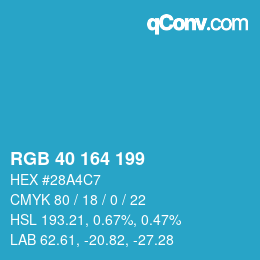 Color code: RGB 40 164 199 | qconv.com