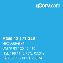 Color code: RGB 40 171 229 | qconv.com