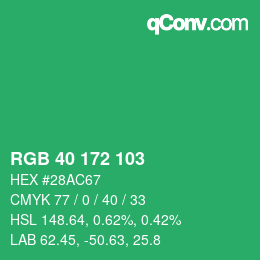 Color code: RGB 40 172 103 | qconv.com