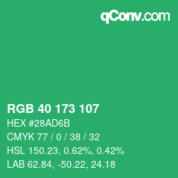 Color code: RGB 40 173 107 | qconv.com