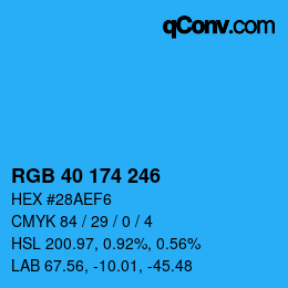 Color code: RGB 40 174 246 | qconv.com