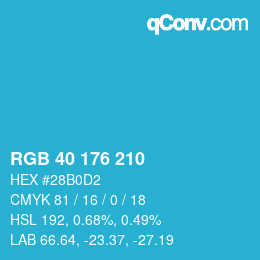 Color code: RGB 40 176 210 | qconv.com