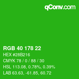 Color code: RGB 40 178 22 | qconv.com