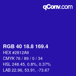 カラーコード: RGB 40 18.8 169.4 | qconv.com