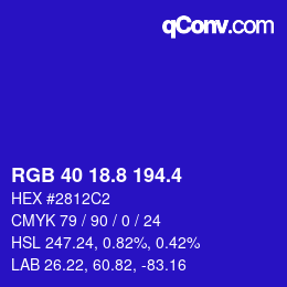 カラーコード: RGB 40 18.8 194.4 | qconv.com