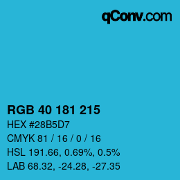 Color code: RGB 40 181 215 | qconv.com