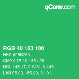 Color code: RGB 40 183 100 | qconv.com