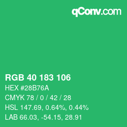 Color code: RGB 40 183 106 | qconv.com