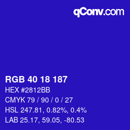Color code: RGB 40 18 187 | qconv.com