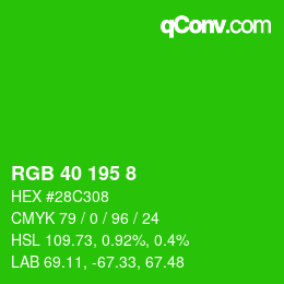 Color code: RGB 40 195 8 | qconv.com