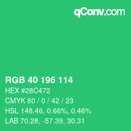 Color code: RGB 40 196 114 | qconv.com