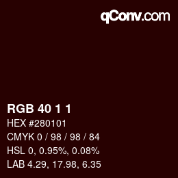 カラーコード: RGB 40 1 1 | qconv.com