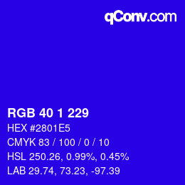 Color code: RGB 40 1 229 | qconv.com