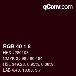 Color code: RGB 40 1 8 | qconv.com