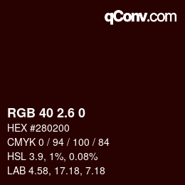 カラーコード: RGB 40 2.6 0 | qconv.com
