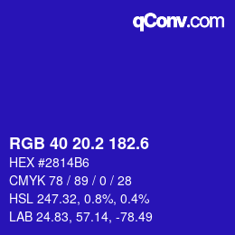 カラーコード: RGB 40 20.2 182.6 | qconv.com