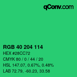 Color code: RGB 40 204 114 | qconv.com