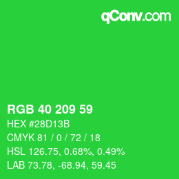 Color code: RGB 40 209 59 | qconv.com