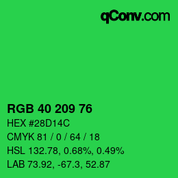 Color code: RGB 40 209 76 | qconv.com