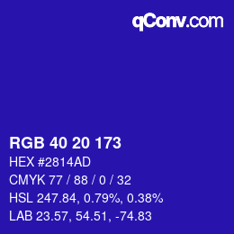Color code: RGB 40 20 173 | qconv.com