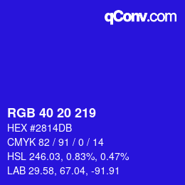 Color code: RGB 40 20 219 | qconv.com