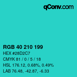 Color code: RGB 40 210 199 | qconv.com