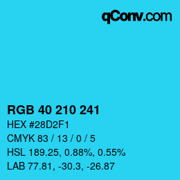 Color code: RGB 40 210 241 | qconv.com