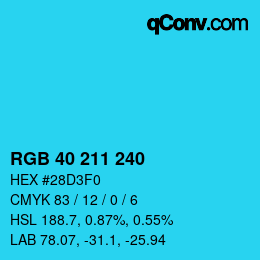 Color code: RGB 40 211 240 | qconv.com