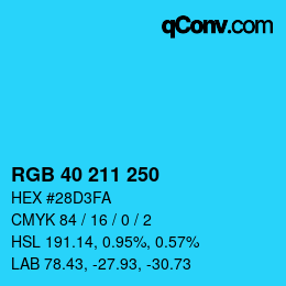 Color code: RGB 40 211 250 | qconv.com