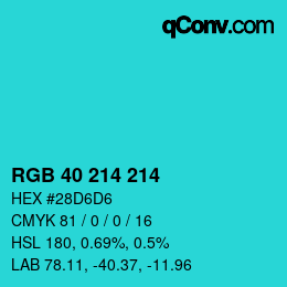 Color code: RGB 40 214 214 | qconv.com