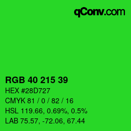 Color code: RGB 40 215 39 | qconv.com