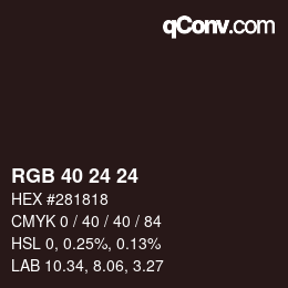 Color code: RGB 40 24 24 | qconv.com