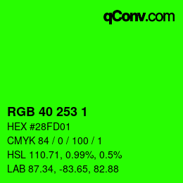 Color code: RGB 40 253 1 | qconv.com