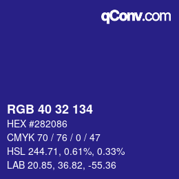 Color code: RGB 40 32 134 | qconv.com