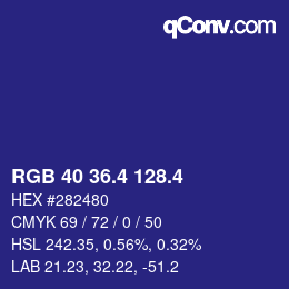 カラーコード: RGB 40 36.4 128.4 | qconv.com