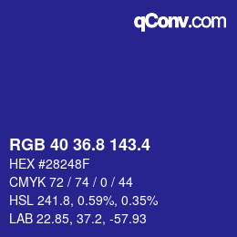 カラーコード: RGB 40 36.8 143.4 | qconv.com