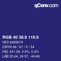 カラーコード: RGB 40 38.6 116.6 | qconv.com