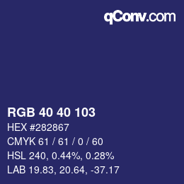 Color code: RGB 40 40 103 | qconv.com