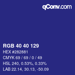 Color code: RGB 40 40 129 | qconv.com