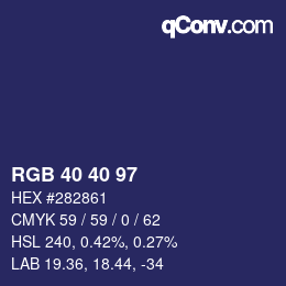 Color code: RGB 40 40 97 | qconv.com