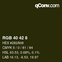 Color code: RGB 40 42 8 | qconv.com