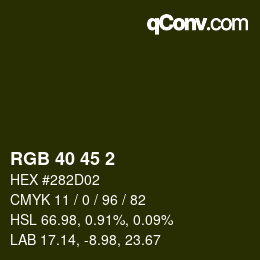 Color code: RGB 40 45 2 | qconv.com